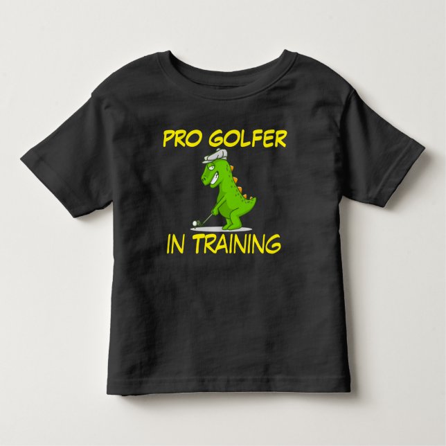 Cute Dinosaur Pro Golfer in Training T Shirt (Framsida)