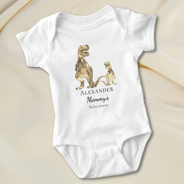 Cute Dinosaur Quote-Personlig T Shirt (Cute dinosaur personalized baby vest dino mommy and baby saurus quote)