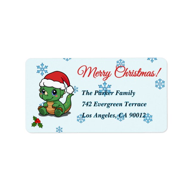 Cute Dinosaur-Returetiketter Adressetikett (Framsidan)