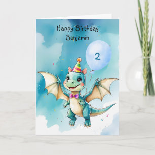 Cute Dinosaur roar Boy Grattis på födelsedagen par Kort
