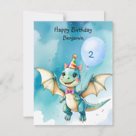 Cute Dinosaur roar Boy Grattis på födelsedagen par Vykort