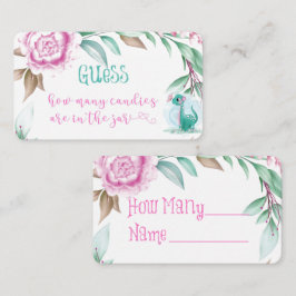 Cute Dinosaur Rosa Peony Hur många kaner i A Burk Visitkort