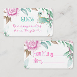 Cute Dinosaur Rosa Peony Hur många kaner i A Burk Visitkort