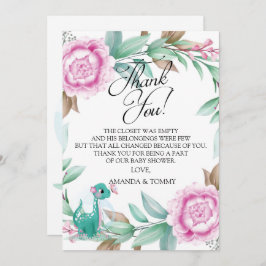 Cute Dinosaur-Rosa - tackkort Tack Kort