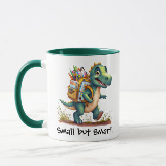 Cute Dinosaur School Sticker - "Small but Smart! Mugg