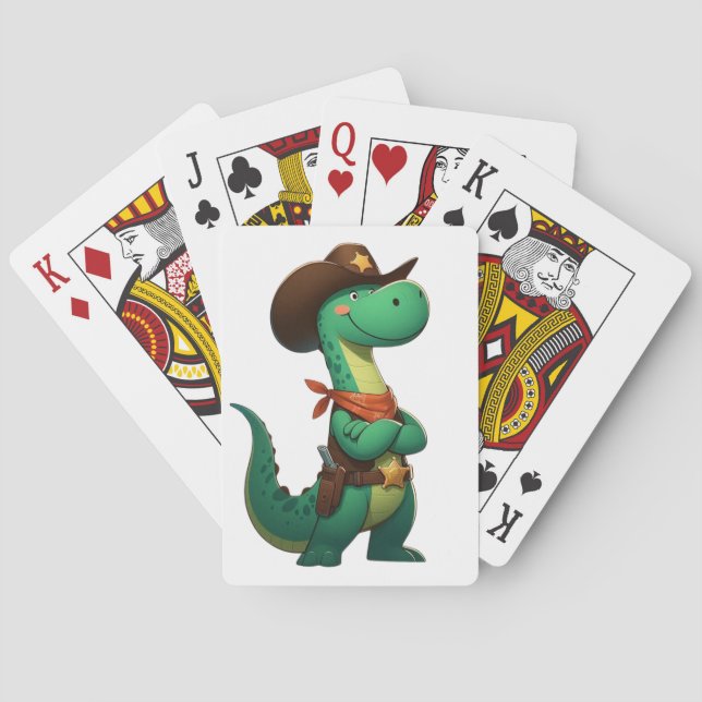 Cute dinosaur sheriff/cowboyinna casinokort (Baksidan)