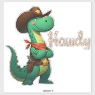 Cute dinosaur sheriff/cowboyinna klistermärken