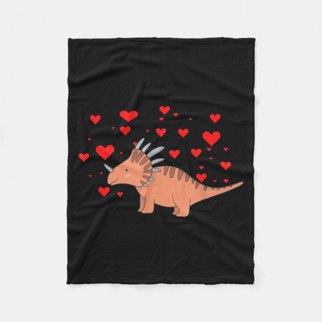 Cute Dinosaur Shirt For Valentines Day _ Tricerato Fleecefilt (Framsidan)