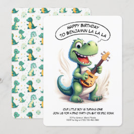 Cute Dinosaur Singing | Dino Music Barns födelseda Inbjudningar