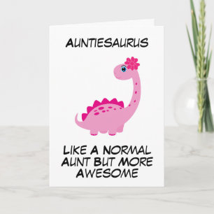 Cute dinosaur slår roliga moster-födelsedagskort kort