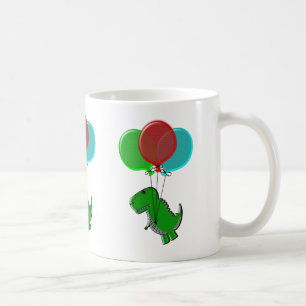 Cute Dinosaur som flyger med ballonger Kaffemugg