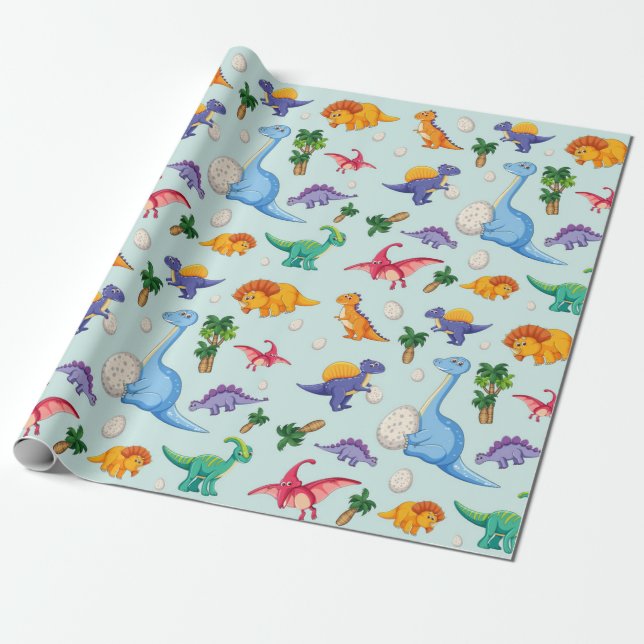 Cute Dinosaur Spädbarn | BABY Presentpapper (Utrullad)