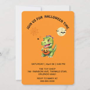 Cute Dinosaur spelar pumptrick för att behandla ha Inbjudningar