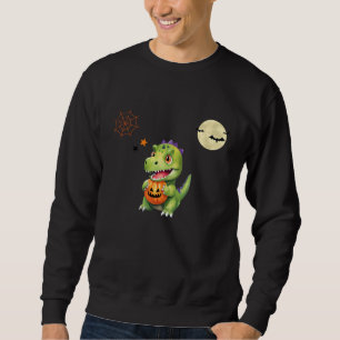 Cute Dinosaur spelar pumptrick för att behandla ha Lång Ärmad Tröja