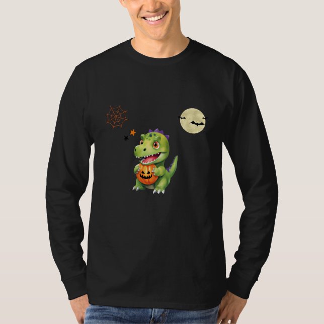 Cute Dinosaur spelar pumptrick för att behandla ha T Shirt (Framsida)