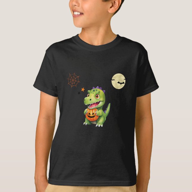 Cute Dinosaur spelar pumptrick för att behandla ha T Shirt (Framsida)