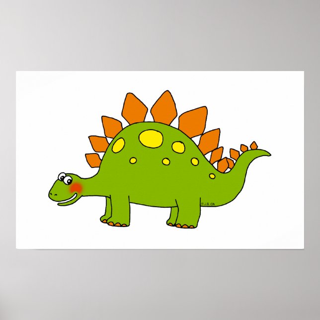 Cute dinosaur - stegosaurus poster (Framsidan)