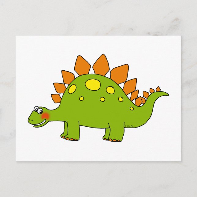 Cute dinosaur - stegosaurus vykort (Framsida)