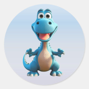 Cute Dinosaur Stickers Runt Klistermärke