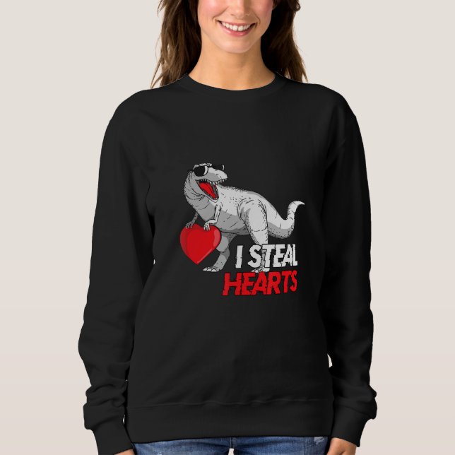 Cute Dinosaur Sunglasses I Steal Hearts Kids T Shirt (Framsida)