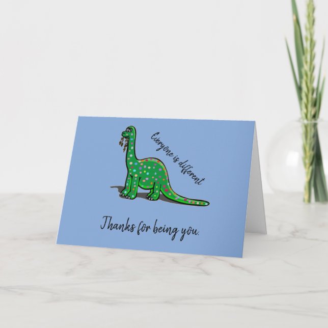 Cute Dinosaur, tack för att du är du Anteckningskort (Framsida)