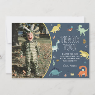 Cute Dinosaur tackar dig för kortet med foto Tack Kort