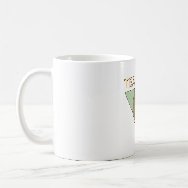 Cute Dinosaur Tea Rex Trex Pun Kaffemugg (Vänster)