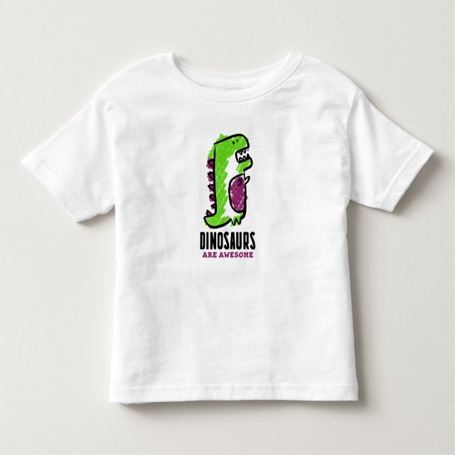 Cute Dinosaur-Tecknad T Shirt (Framsida)