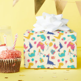 Cute Dinosaur Three Rex Barns födelsedag Mönster Presentpapper