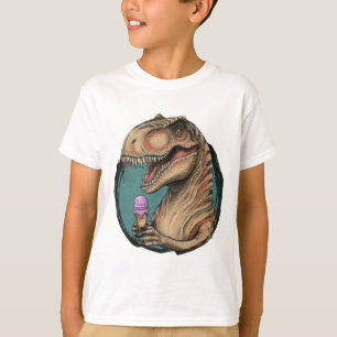 Cute dinosaur trex som äter glass t shirt