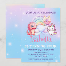 Cute Dinosaur Unicorn Rainbow ballong Birthday