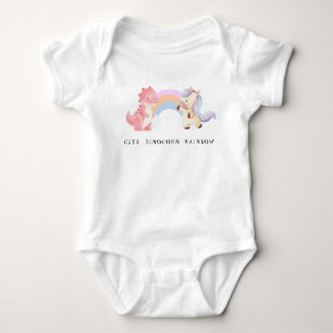 Cute Dinosaur Unicorn rainbow pastel födelsedag T Shirt