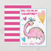 Cute Dinosaur Valentine Card-för barn ska vara min