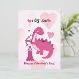 Cute Dinosaur Valentines day Card för barn Julkort