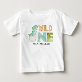 Cute Dinosaur Vild 1:a födelsedagen Baby T-Shirt