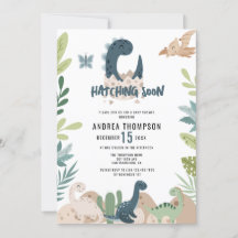 Cute Dinosaur Watercolor Baby Shower