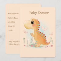 Cute Dinosaur Watercolor Baby Shower