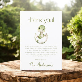 Cute Dinosaur Watercolor Baby Shower Tack Kort