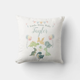 Cute Dinosaur Watercolor Blue Personlig Baby Kudde