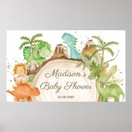 Cute Dinosaurs 1:a födelsedag Baksida över babyklä Poster