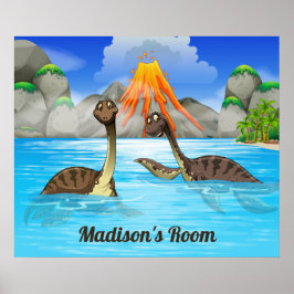 Cute Dinosaurs-anpassningsbar poster