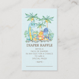 Cute Dinosaurs Baby Shower Diaper Raffle Biljett Tilläggskort
