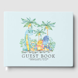 Cute Dinosaurs Baby Shower Guest Bok