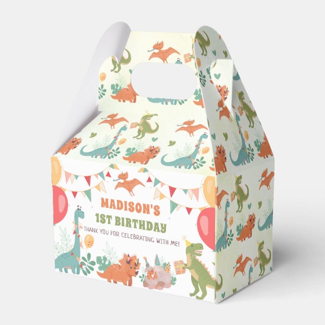 Cute Dinosaurs Birthday Party Favor Boxes Presentaskar (Framsidan Sidan)