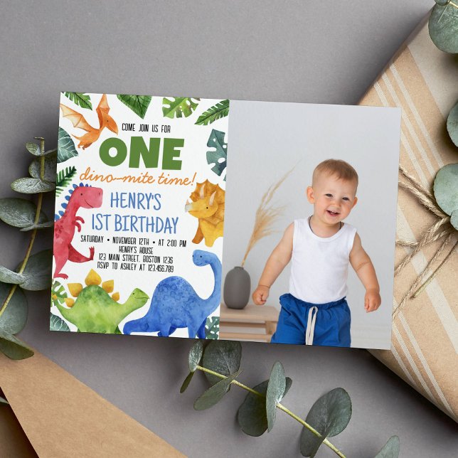 Cute Dinosaurs Boy Birthday-inbjudan Inbjudningar (Skapare uppladdad)