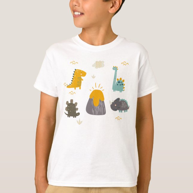 Cute Dinosaurs Boy första Födelsedagsfesten Baby T Shirt (Framsida)