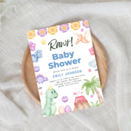 Cute Dinosaurs Boy Shower-inbjudan Inbjudningar