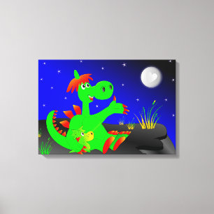 Cute Dinosaurs Canvastryck