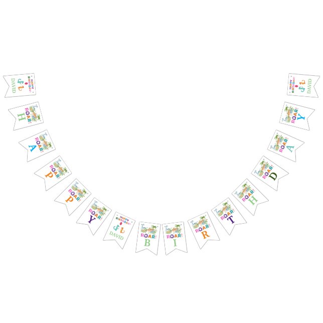 Cute Dinosaurs dekorationer för temafödelsedagsfes Vimplar (Alla)