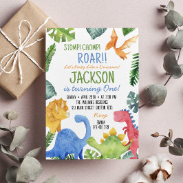 Cute Dinosaurs Födelsedagsfest inbjudan